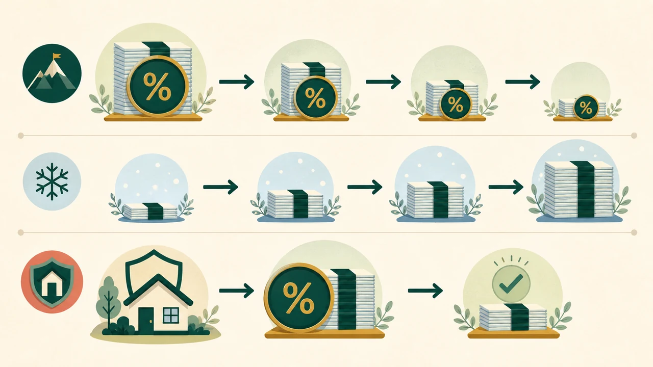 Comparação entre priorizar a dívida de maior custo, a de menor saldo ou uma combinação adaptada à realidade financeira.
