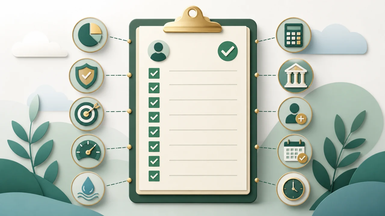 Ficha de primeiro plano de investimentos registra objetivo, prazo, aporte sustentável, liquidez, risco e revisão.