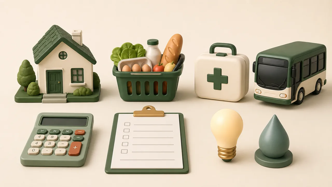 Despesas essenciais de moradia, alimentação, saúde, transporte, contas básicas e dependentes usadas para calcular a reserva de emergência.