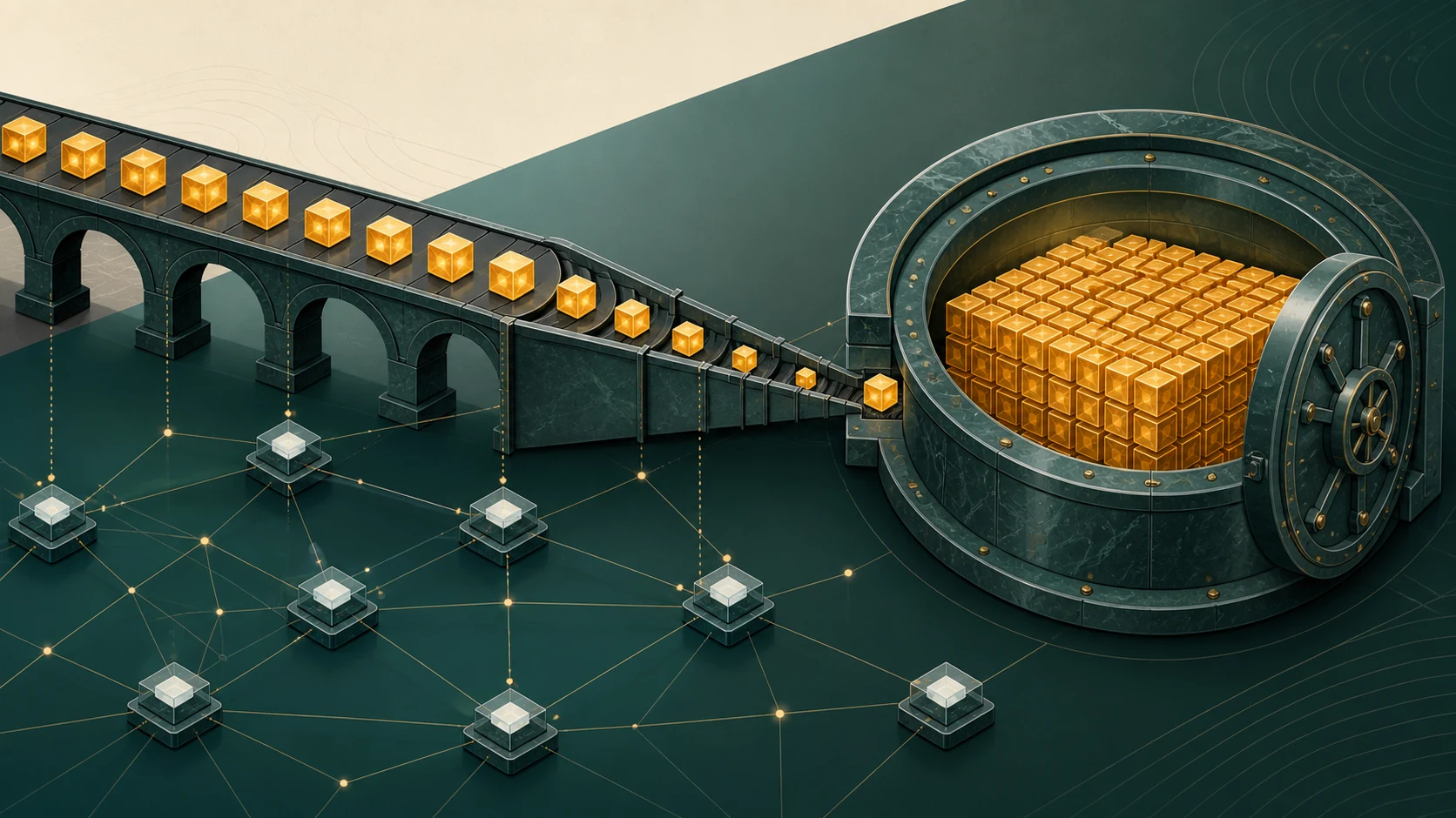 Emissão decrescente do Bitcoin até um limite de oferta validado pela rede.