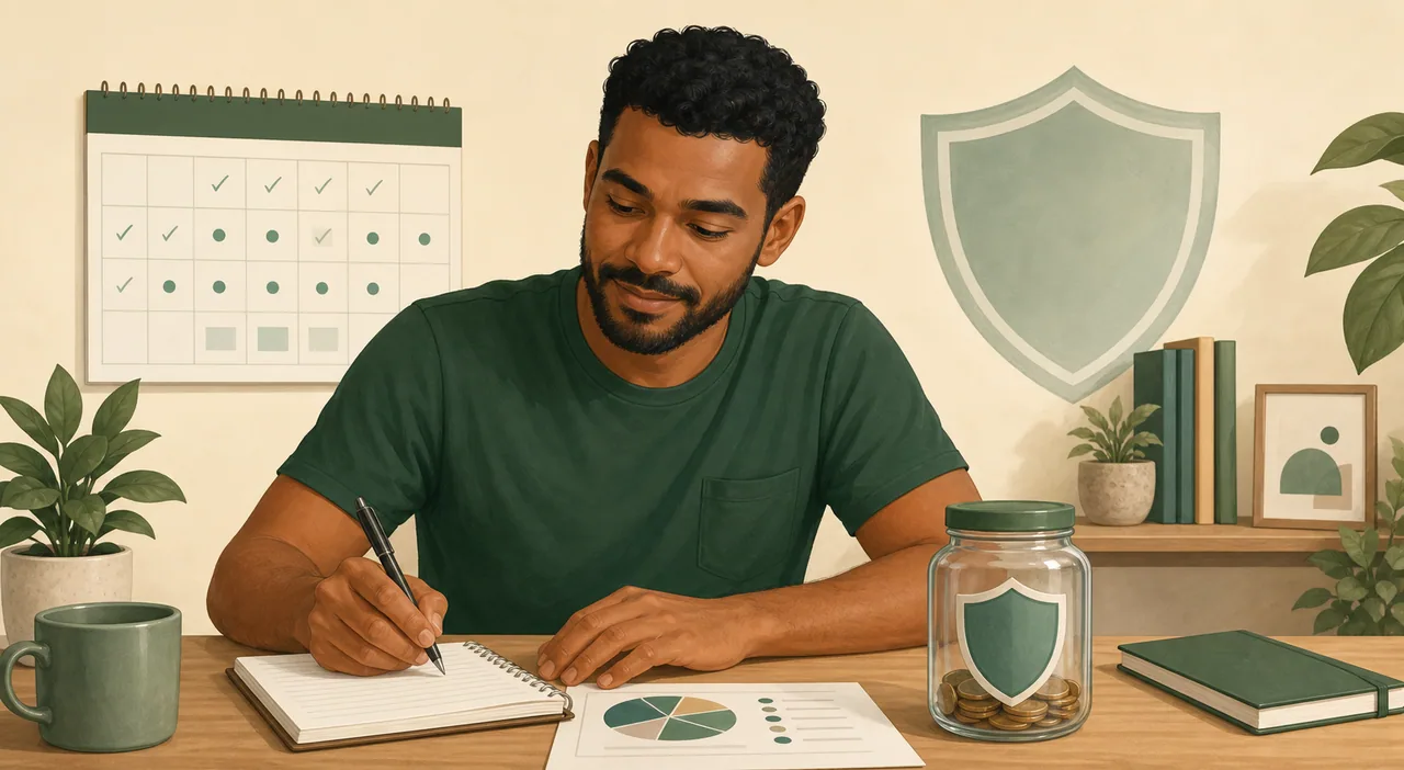 Proteção financeira representando uma reserva de emergência